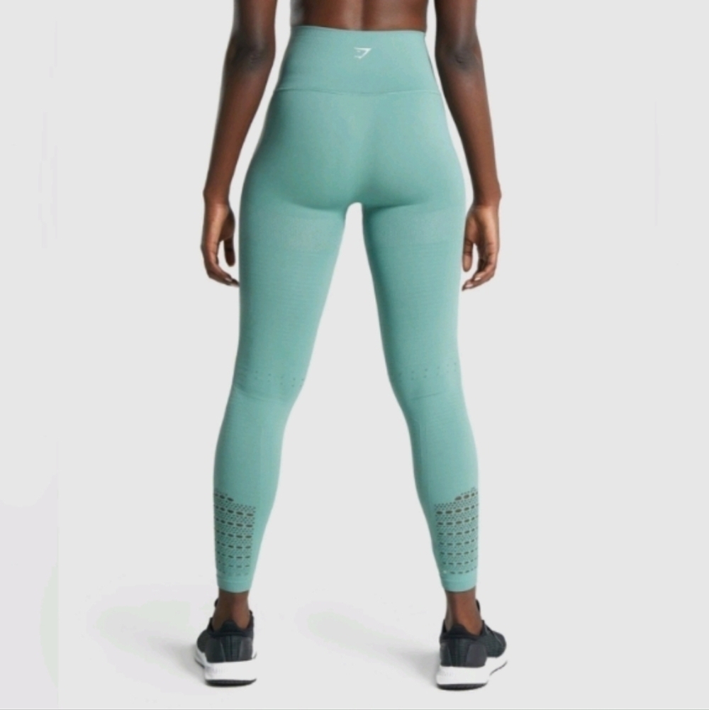 Gymshark energy seamless leggings blue green  sz M